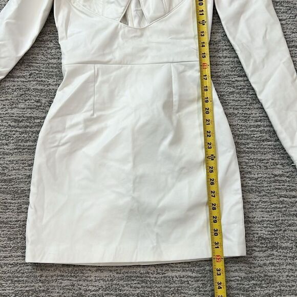 NWT CEREN OCAK Revolve Cut Out Dress in White Small Faux Leather - Picture 12 of 15